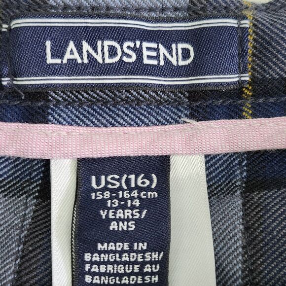 Lands End Youth Girls School Uniform Jumper 16+ and Skirt 16 Blue Yellow Plaid - Picture 10 of 16